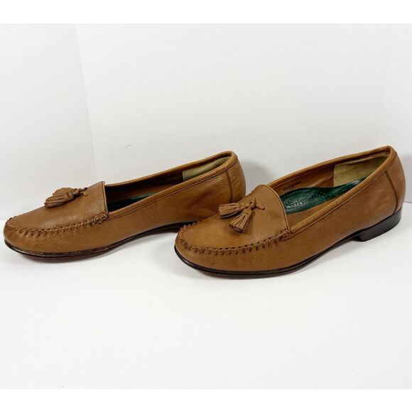 Nettleton Mens 10W Leather Loafer Slip On Brown Tan Tassel Dress Shoes Office main image 6